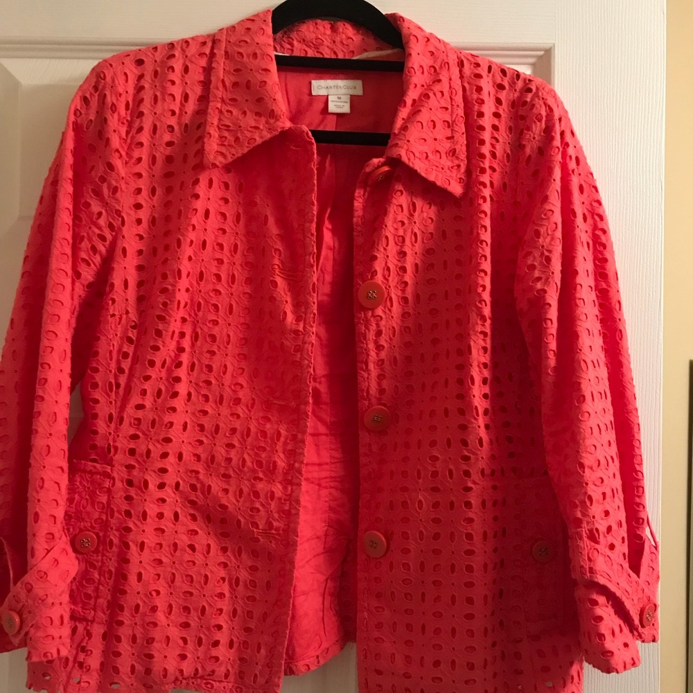 Coral patterned coat/blazer